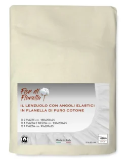 LENZUOLO Con Angoli IN FLANELLA PANNA Fior di Flanella © TUTTE LE MISURE