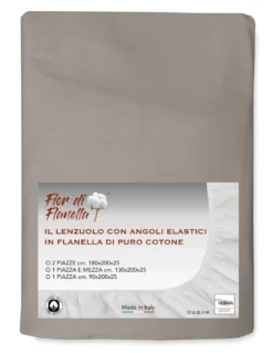LENZUOLO Con Angoli IN FLANELLA TORTORA Fior di Flanella © TUTTE LE MISURE