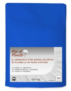 LENZUOLO Con Angoli IN FLANELLA BLUETTE Fior di Flanella © TUTTE LE MISURE