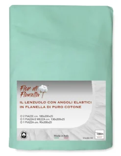 LENZUOLO Con Angoli IN FLANELLA VERDINO Fior di Flanella © TUTTE LE MISURE