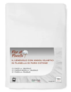 LENZUOLO Con Angoli IN FLANELLA BIANCO Fior di Flanella © TUTTE LE MISURE