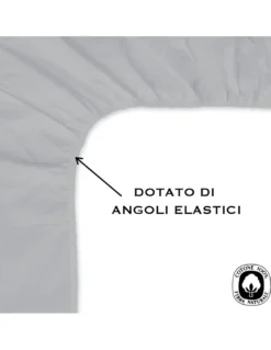 LENZUOLO con ANGOLI STRONG tinta unita GRIGIO made in Italy