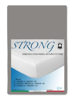 LENZUOLO con ANGOLI STRONG tinta unita TORTORA made in Italy