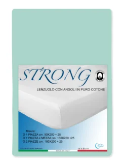 LENZUOLO con ANGOLI STRONG tinta unita VERDINO made in Italy