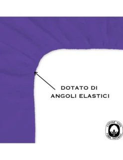 LENZUOLO con ANGOLI STRONG tinta unita VIOLA made in Italy