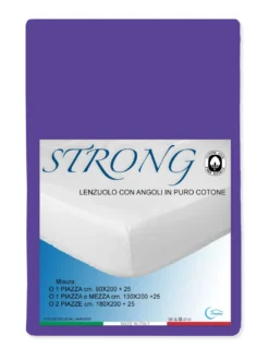 LENZUOLO con ANGOLI STRONG tinta unita VIOLA made in Italy
