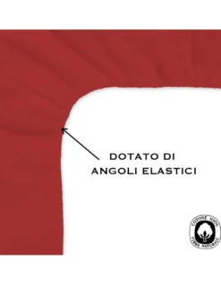 LENZUOLO con ANGOLI STRONG tinta unita BORDEAUX made in Italy