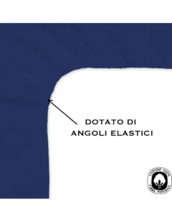 LENZUOLO con ANGOLI STRONG tinta unita BLU SCURO made in Italy