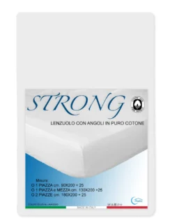 LENZUOLO con ANGOLI STRONG tinta unita BIANCO made in Italy