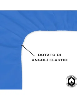 LENZUOLO con ANGOLI STRONG tinta unita BLUETTE made in Italy