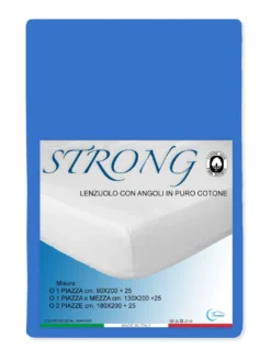 LENZUOLO con ANGOLI STRONG tinta unita BLUETTE made in Italy