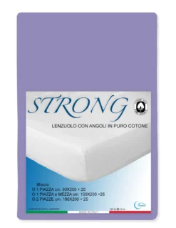 LENZUOLO con ANGOLI STRONG tinta unita LILLA made in Italy