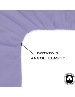LENZUOLO con ANGOLI STRONG tinta unita LILLA made in Italy