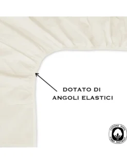 LENZUOLO con ANGOLI STRONG tinta unita PANNA made in Italy
