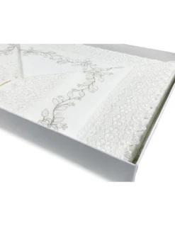 LENZUOLO Con PIZZO MACRAMÈ Panna MATRIMONIALE Made in Italy IDEA SPOSA