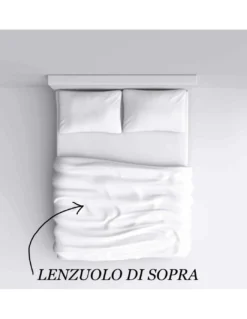 Lenzuolo di Sopra Cordonetto Strong Tinta Unita Grigio Piombo, 100% Cotone, Made in Italy