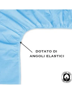 LENZUOLO FRANCY CON ANGOLI AZZURRO FRANCESE 1 PIAZZA E MEZZA GRANDE MAXI
