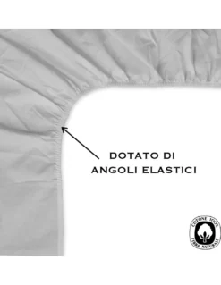 LENZUOLO FRANCY CON ANGOLI GRIGIO FRANCESE 1 PIAZZA E MEZZA GRANDE MAXI