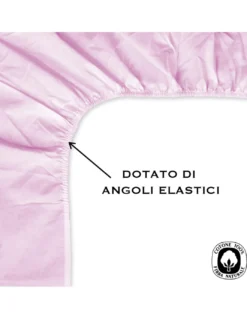 LENZUOLO FRANCY CON ANGOLI ROSA FRANCESE 1 PIAZZA E MEZZA GRANDE MAXI