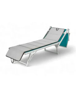 Materassino Pieghevole per Lettino Mare, Sdraio, Piscina, Double Face 52x200 e spessore 2cm, con maniglie, Grigio Scuro e Chiaro