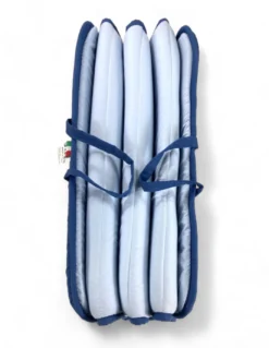 Materassino Pieghevole per Lettino Mare, Sdraio, Piscina, Double Face 52x200 e spessore 2 cm, con maniglie, colore Blu/Azzurro