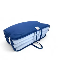 Materassino Pieghevole per Lettino Mare, Sdraio, Piscina, Double Face 52x200 e spessore 2 cm, con maniglie, colore Blu/Azzurro
