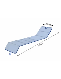 Materassino Pieghevole per Lettino Mare, Sdraio, Piscina, Double Face 52x200 e spessore 2 cm, con maniglie, colore Blu/Azzurro