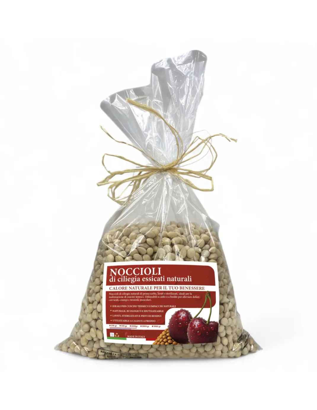 Noccioli di Ciliegia Naturali Lavati e Sterilizzati - Ideali per Cuscini Termici, Relax e Artigianato Made in Italy