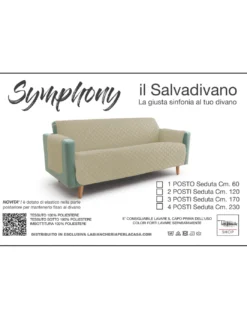 NUOVO COPRIDIVANO BG SALVADIVANO SYMPHONY TRAPUNTATO BEIGE
