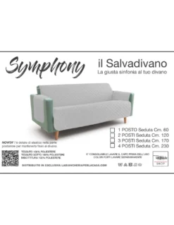 NUOVO COPRIDIVANO GR SALVADIVANO SYMPHONY TRAPUNTATO GRIGIO