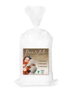 Ovatta Morbida e fioccata 100% Poliestere Made in Italy per riempimento di Bambole, Cuscini e Creazioni Fai da Te, Pure White