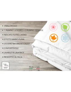 PIUMINO ANALLERGICO Quattro 4 Stagioni in Calda e Morbida Microfibra Made in Italy FEEL GOOD