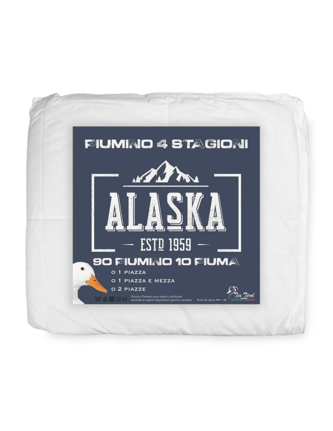 PIUMINO d'oca ALASKA 4 stagioni 90% PIUMINO OCA / 10% PIUMA OCA tutte le misure
