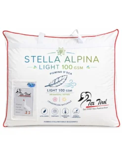 Piumino d’Oca Estivo Tex Tirol Stella Alpina Light 100 GSM, 100% Piumino Extra Fine, Cotone 100%, 2** Light
