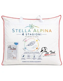 Piumino d’Oca 4 Stagioni Tex Tirol Stella Alpina, 2 Strati 300+100 GSM, 100% Piumino Extra Fine, Cotone 100%