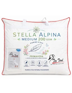 Piumino d’Oca Tex Tirol Stella Alpina Medium 200 GSM, 100% Piumino Extra Fine, Cotone 100%, 3*** Medium