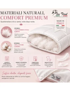 Piumino Estivo Matrimoniale Tex Tirol Vipiteno Light 100% Piumino d’Oca, Made in Italy 250x200 cm