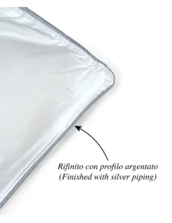 Piumino Invernale in pura Lana 100% Naturale, Wool Emotion, Rivestimento in Cotone Bianco Morbido, Profilo Argentato, 500gsm