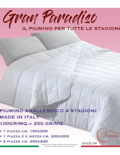 PIUMINO microfibra 4 STAGIONI GRAN PARADISO made in Italy