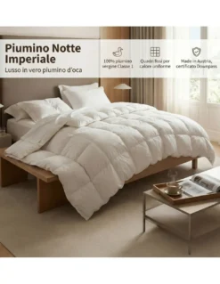 Piumino Notte Imperiale - 100% Piumino d'Oca Vergine Classe 1, Quadri Fissi, Batista 70, DOWNPASS, Made in Austria