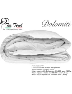PIUMINO OCA TEX TIROL © DOLOMITI 50% PIUMINO OCA / 50% PIUMA OCA