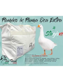 PIUMINO oca TEX TIROL © DOLOMITI 4 stagioni 50% PIUMINO OCA / 50% PIUMA OCA tutte le misure