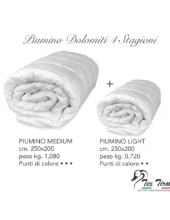 PIUMINO OCA TEX TIROL © DOLOMITI 4 Stagioni 50% PIUMINO OCA / 50% PIUMA OCA matrimoniale Cm. 250X200