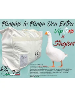 PIUMINO Oca TEX TIROL © Vipiteno 4 STAGIONI 100% Piumino OCA