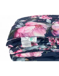Piumone Matrimoniale Invernale Stream 500 gr - Piumino 80% Piuma 20% Piumino - Floreale Rosa Blu Notte