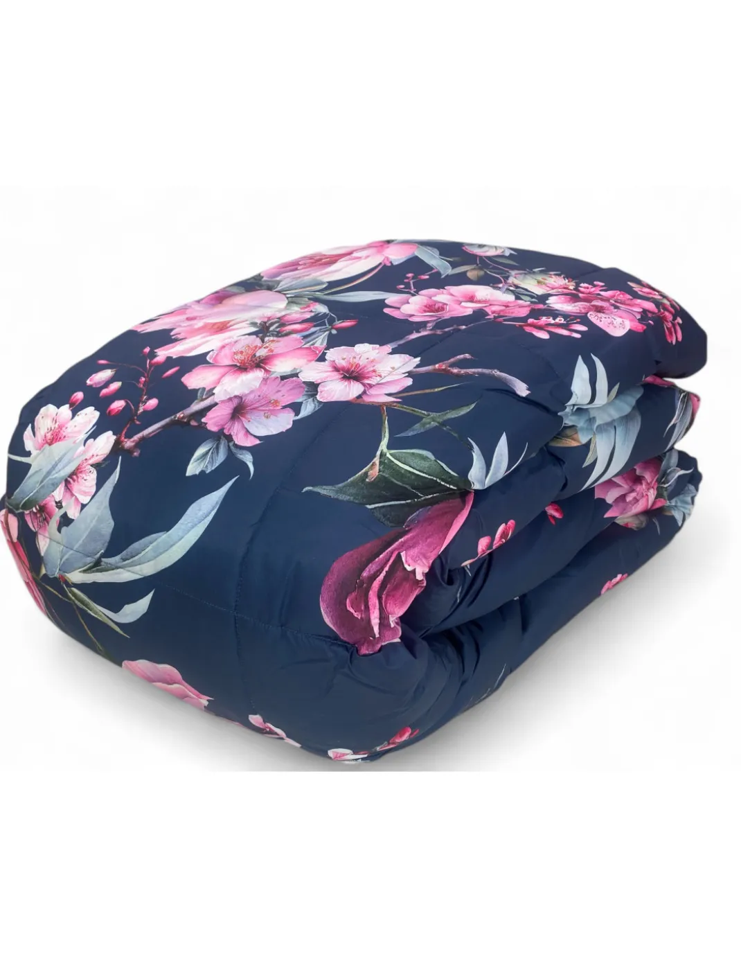 Piumone Matrimoniale Invernale Stream 500 gr - Piumino 80% Piuma 20% Piumino - Floreale Rosa Blu Notte