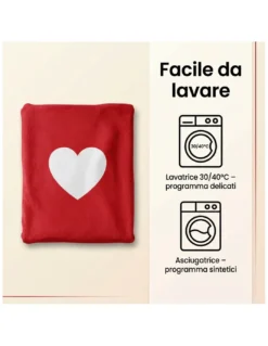 Plaid Caldo Felicità 130x160 cm - Flannel Pelliccia Rasata Rosso con Cuori, Idea Regalo San Valentino