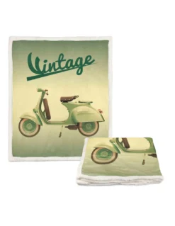 PLAID coperta IN PILE SHERPA fantasy HD VESPA VINTAGE
