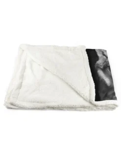 PLAID coperta IN PILE SHERPA fantasy HD LUPO bianco