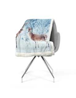 PLAID coperta IN PILE SHERPA fantasy HD coppia di CERVI